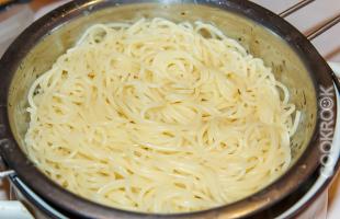 отварные спагетти