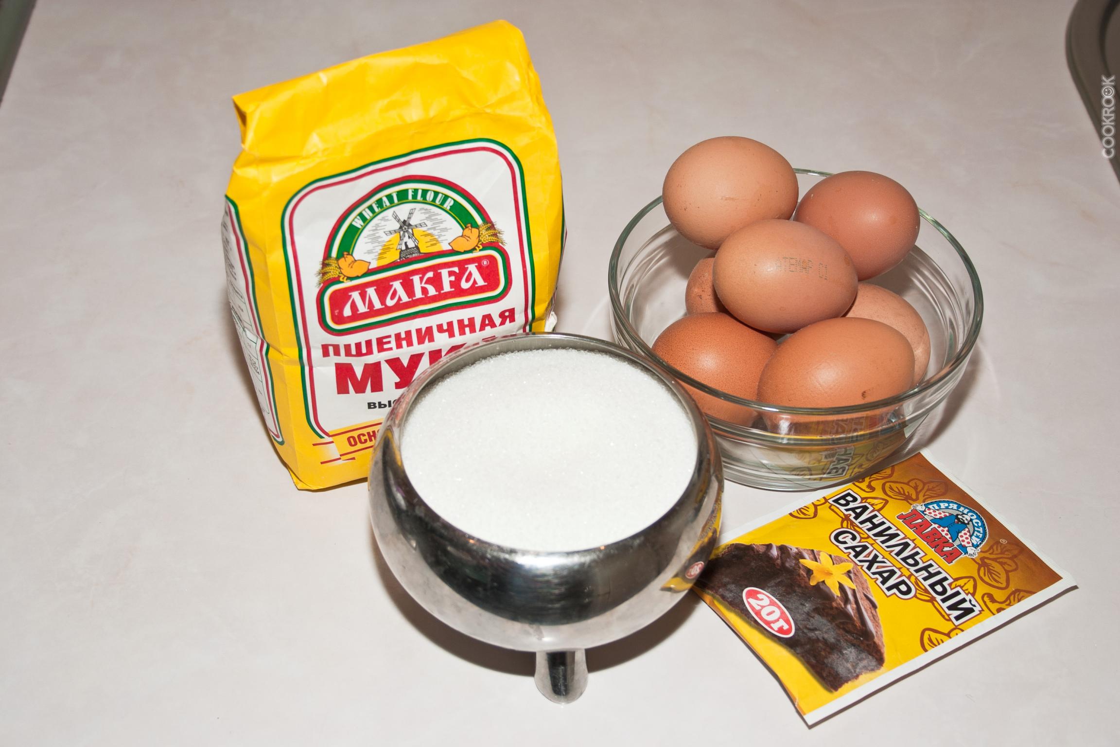 Бисквит яйца и масло